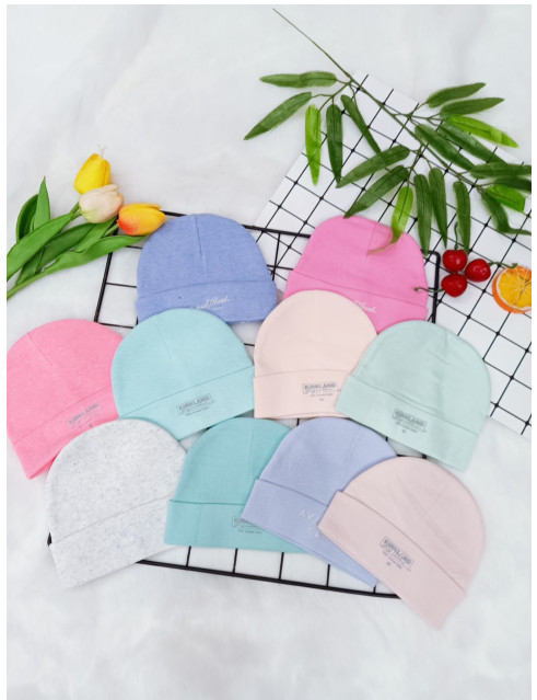 [HCM]5 Mũ sơ sinh cho bé từ 0-6 tháng. Mũ cotton co giãn cho bé
