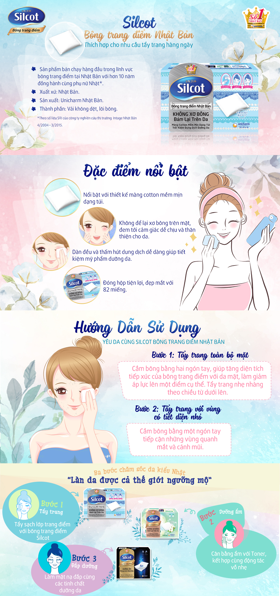 Bông Tẩy Trang Silcot Cao Cấp 66 Miếng