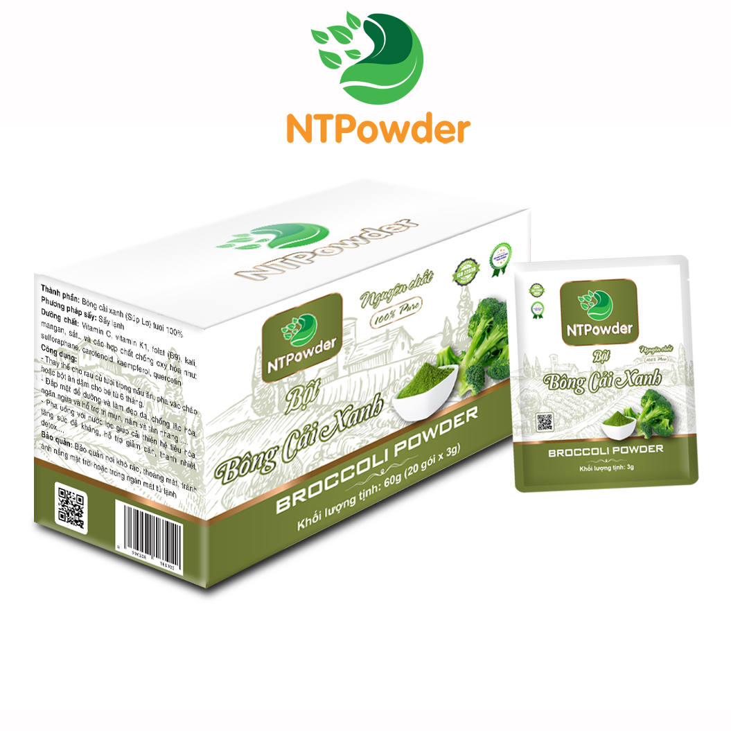 Bột bông cải xanh / súp lơ sấy lạnh ntpowder 100gr / 60gr / 50gr - nhất tín food