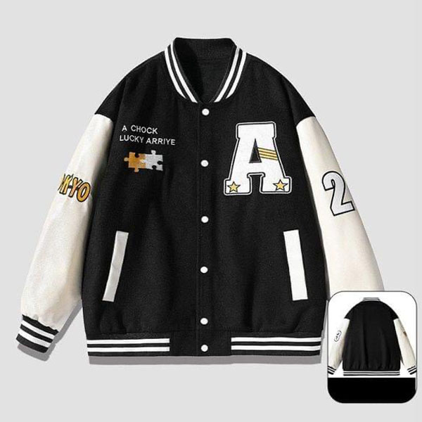 Áo khoác varsity jacket A27 bomber bóng chày basic nam nữ form rộng