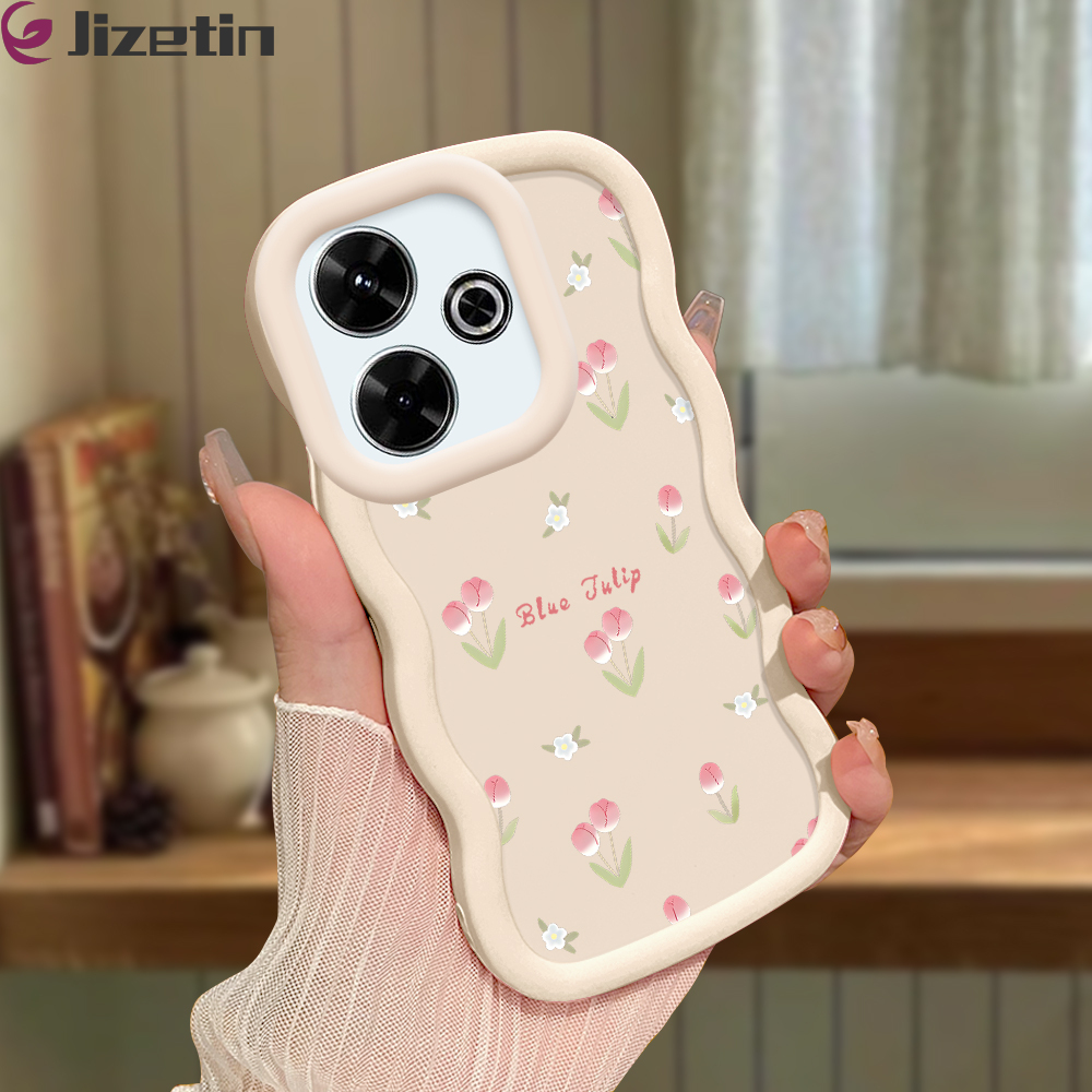 Jizetin%20for%20Redmi%2013%20Xiaomi%20Poco%20M6%204G%20Back%20Cover%20Small%20Pink%20Flower%20Macaron%20Bright%20Color%20Wavy%20Shape%20Soft%20Mobile%20Phone%20Cases%20-%20Image%202