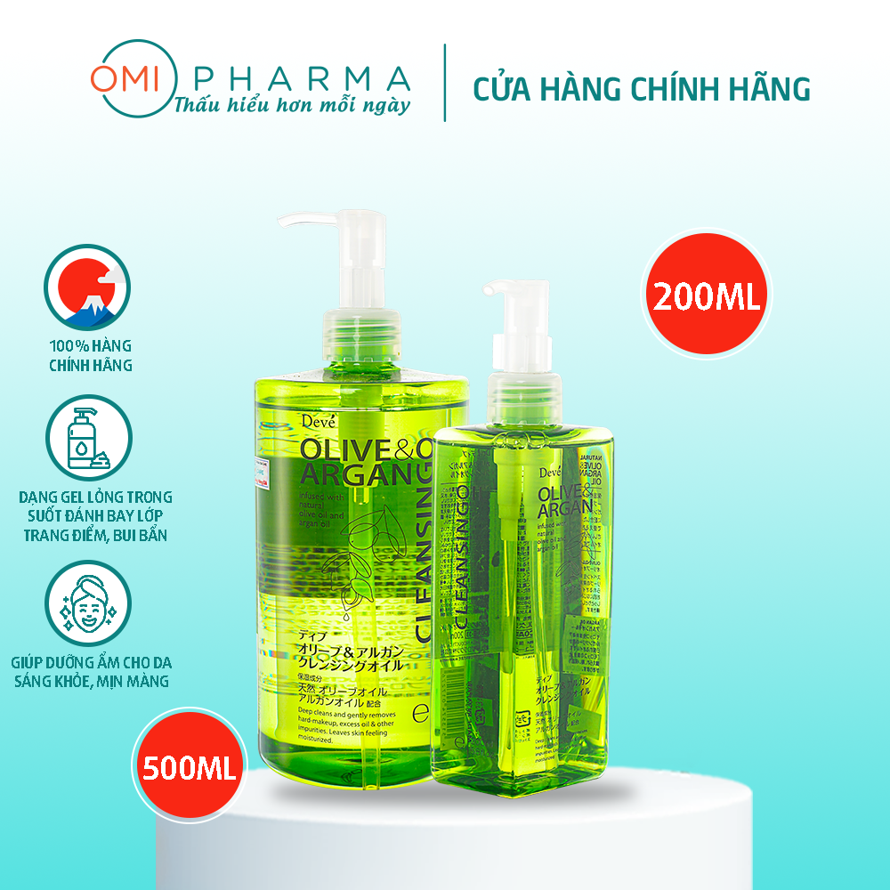 Dầu tẩy trang Olive và Argan Deve Nhật Bản (Chai 500ml và 200ml)