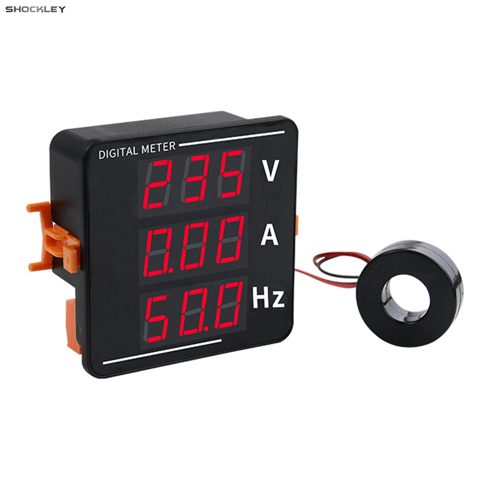 Shockley AC Voltage Current Display Meter AC 50-500V Frequency Meter Multifunction LCD Digital Display Ammeter Voltmeter