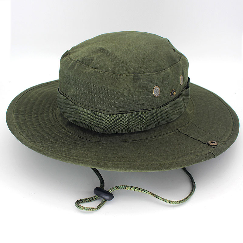 Outdoor sun protection hat, jungle camouflage hiking hat, men's and women's fisherman hat