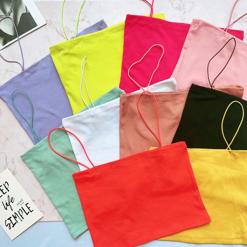 Áo Croptop 2 Dây Sợi BÚN chất Cotton AO34