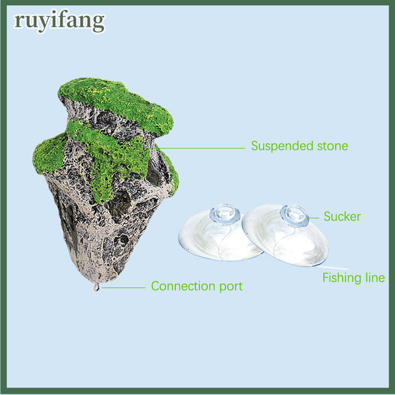 Ruyifang Đá nổi Đá Nhân Tạo lơ lửng trang trí bể cá đá cảnh quan trang trí bể cá đá nổi đá bay trang trí