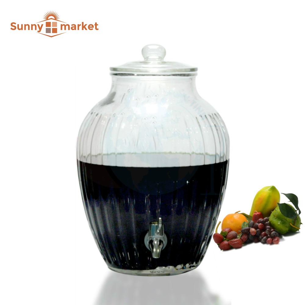 Bình ngâm sâm thủy tinh 217 dung tích 17 lít có van