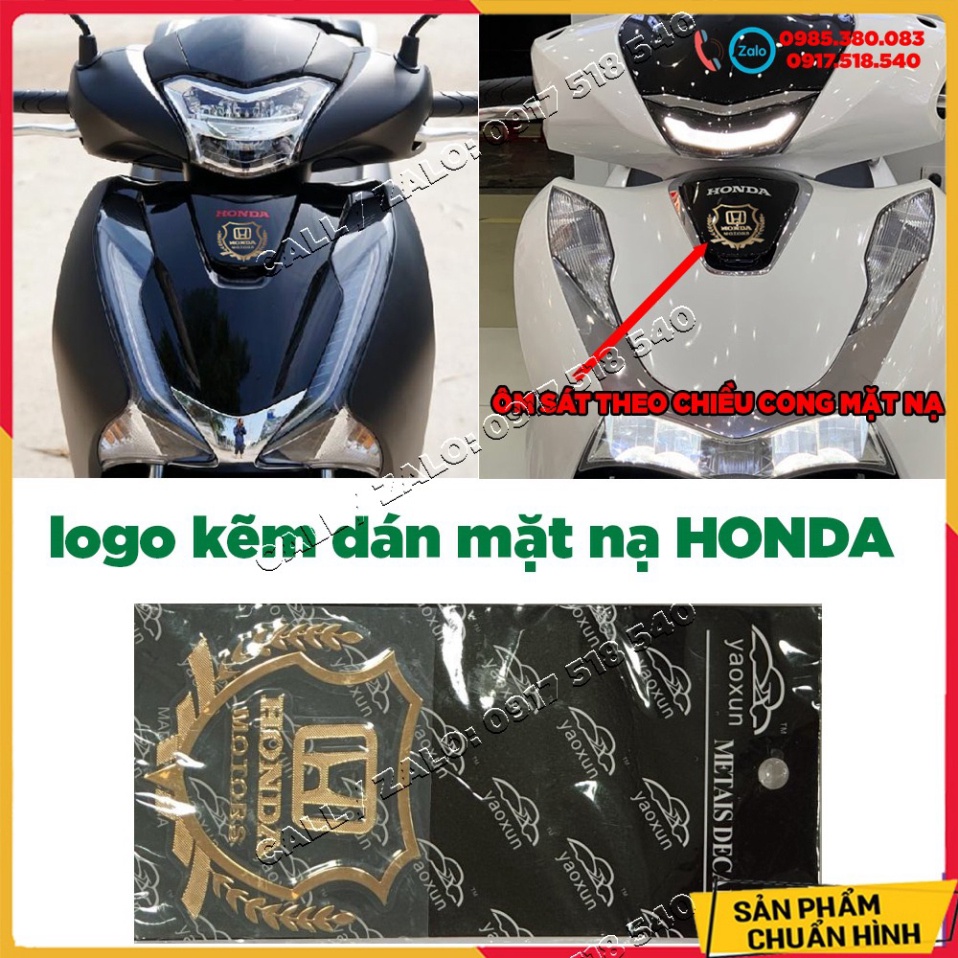 Logo HONDA kẽm Dán mặt nạ SH2012 - SH 2020, AB.. (GIÁ 1 CHIẾC)