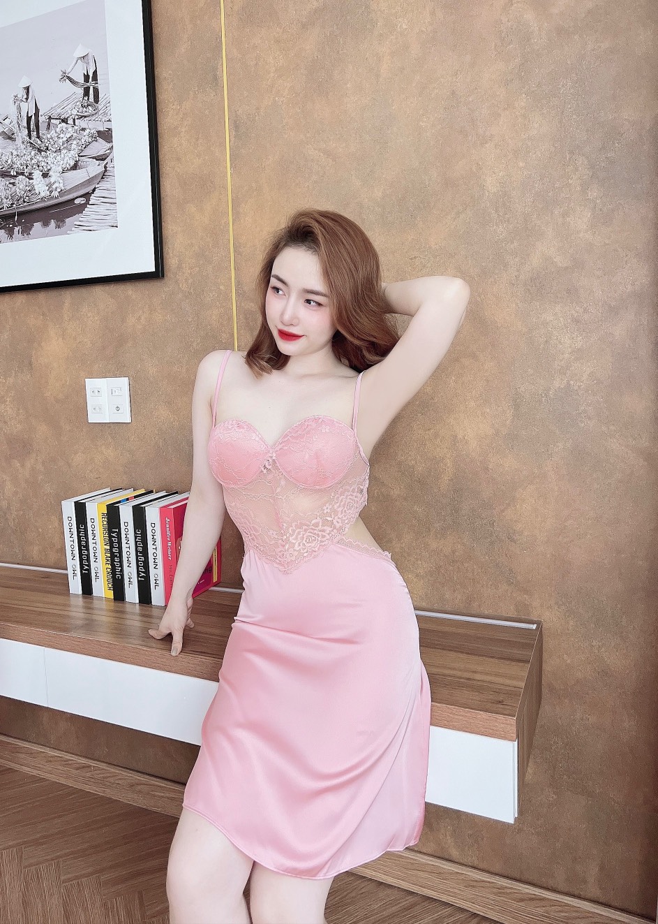 Siêu Xinh Đầm ngủ cổ đổ lụa satin Váy ngủ lụa cao cấp freesize 60kg