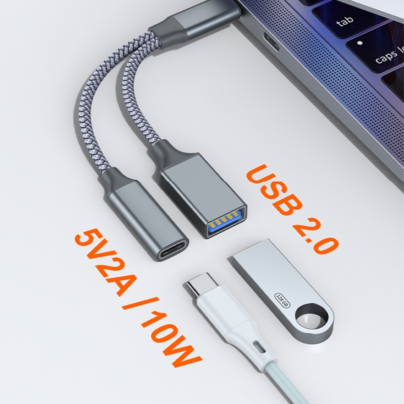PD10W Fast-Charging USB Type-C To USBC OTG Adapter Cable for Cellphone Laptop