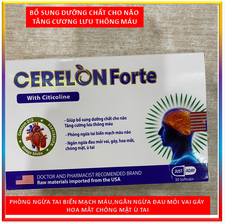 Viên Uống Hoạt Huyết Dưỡng Não CERELON Foter  Bổ Não Tăng Cường Trí Nhớ  Tăng Tuần Hoàn Máu Não , Phòng  ngừa tai biến mạch máu não , Ngăn ngừa đau mỏi vai gáy hoa mắt chóng mặt ù tai