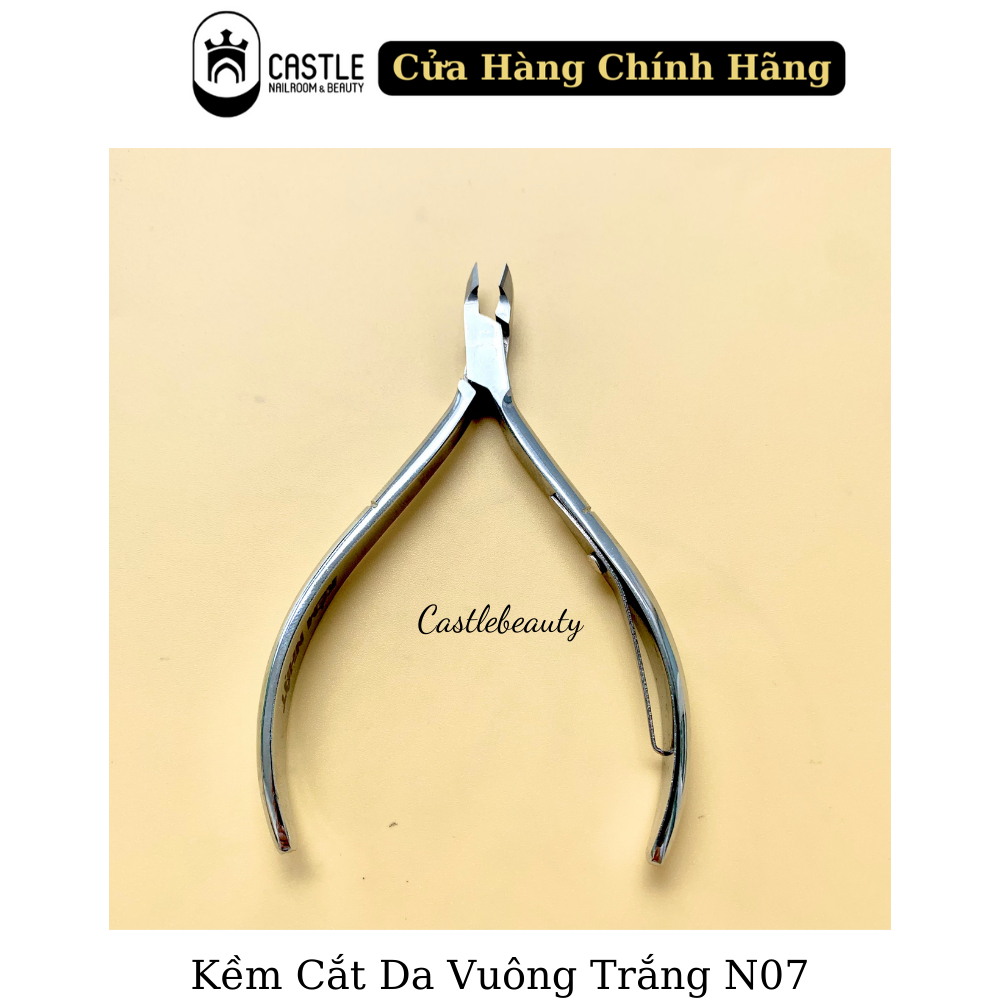 [ Lẻ ] • Kềm cắt da Vuông Trắng mạ inox | CASTLE