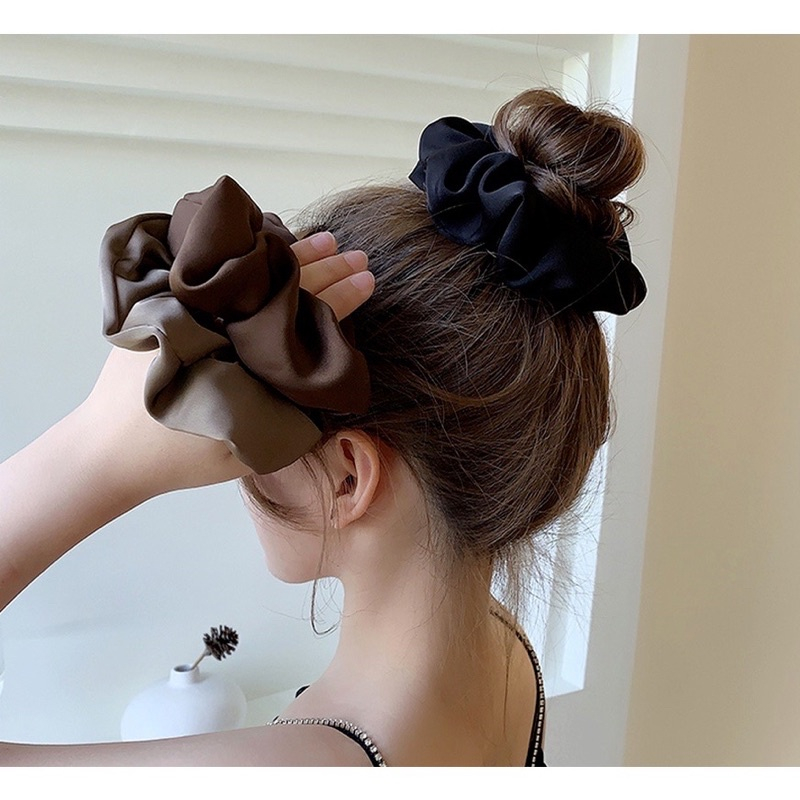 [PHI BÓNG] Dây buộc tóc Scrunchies handmade chất lụa, phi bóng mềm mịn, dây cột tóc vải dễ thương cho nữ