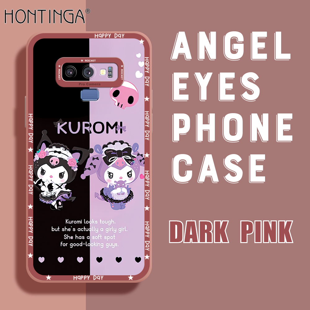 Hontinga Casing Case For Samsung Galaxy Note 8 Note 9 Case Cute Kuromi Square Soft Silicone Full Cover Camera Protection Shockproof Rubber Cases Back Cover Phone Casing Softcase For Boys Girls