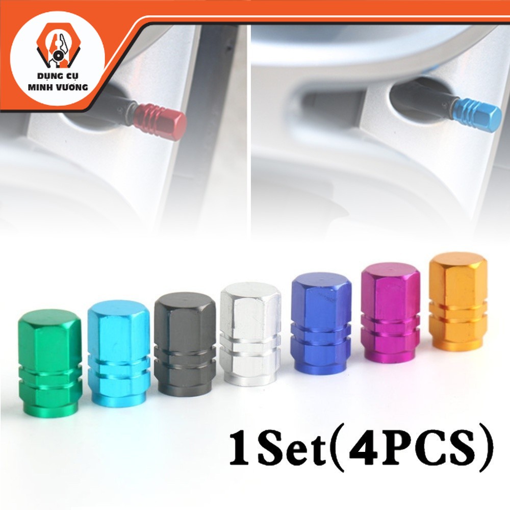Set 4 Nắp van lốp ô tô xe hơi _ [Dụng Cụ Minh Vương]