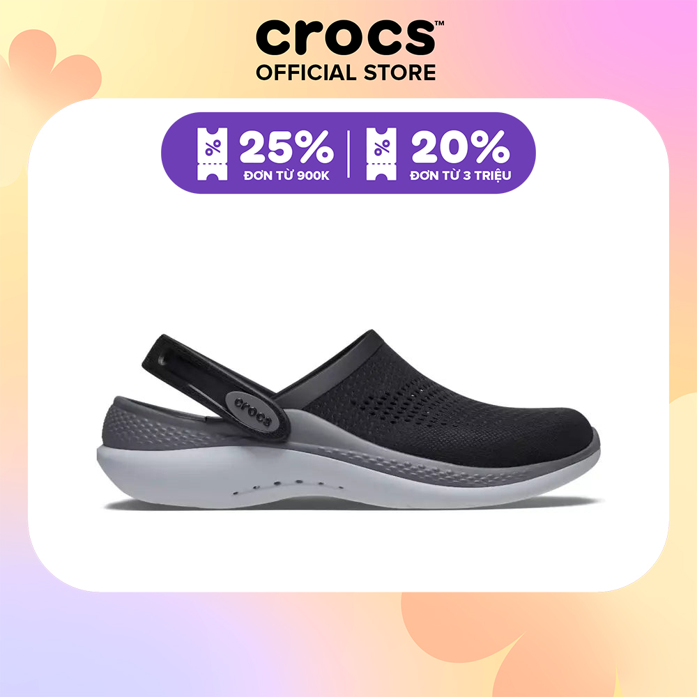 Giày Clog Unisex Crocs Literide 360 - Black/Slate Grey