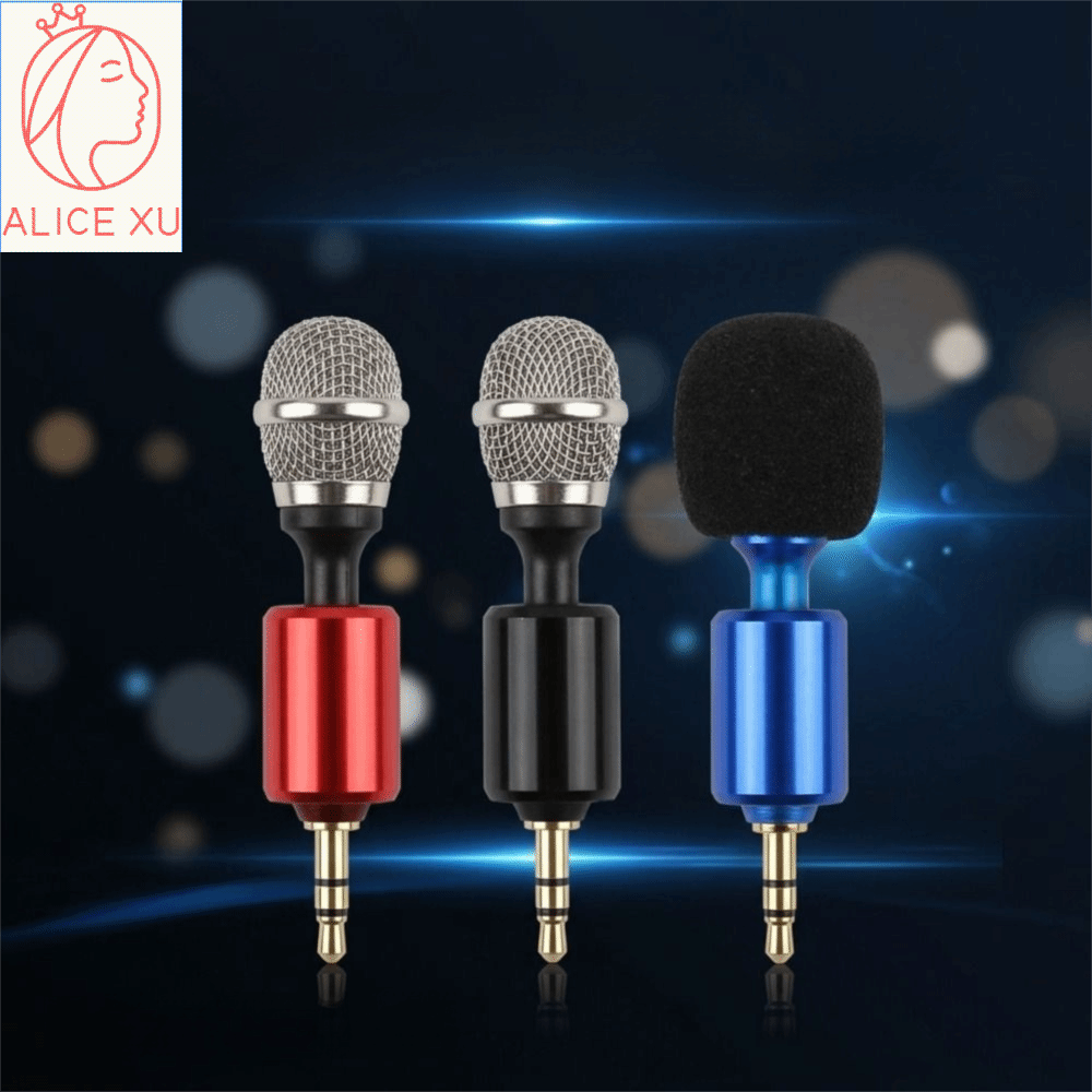 ALICE XU Có thể uốn cong Micro nhỏ Cấp độ 3/4 Có thể điều chỉnh Microphone tụ điện Nhỏ gọn Cắm là chạy Micro thu âm bằng kim loại Phát sóng trực tiếp