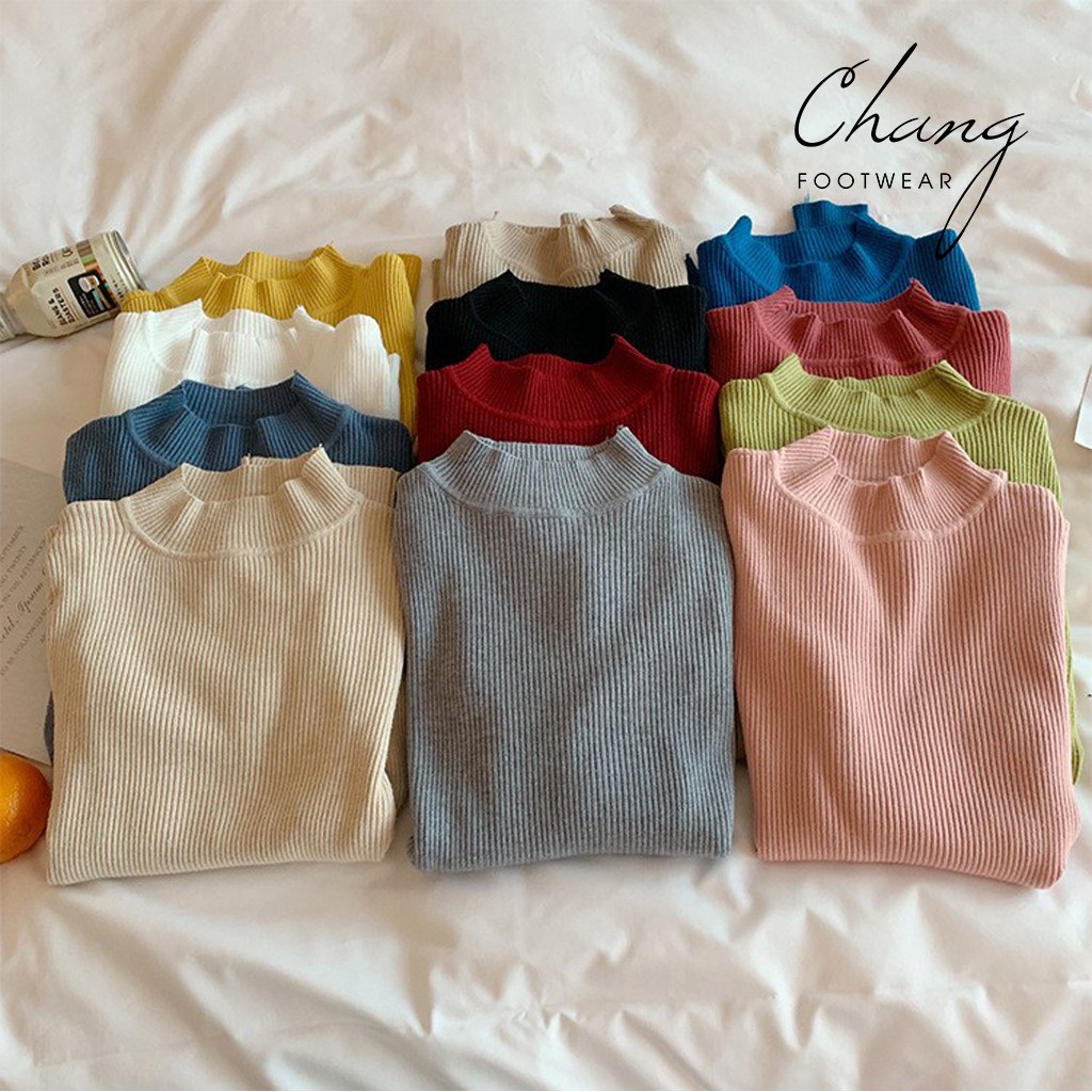 ÁO LEN CỔ 3 PHÂN  chất đẹp, không bai nhão