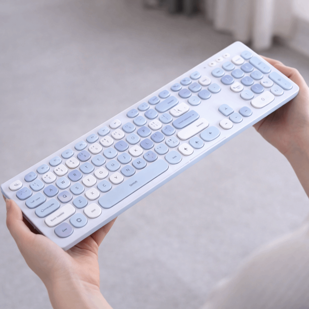Wireless Set Mixed Color Keycaps Wireless Keyboard Battery Operated 104 ...