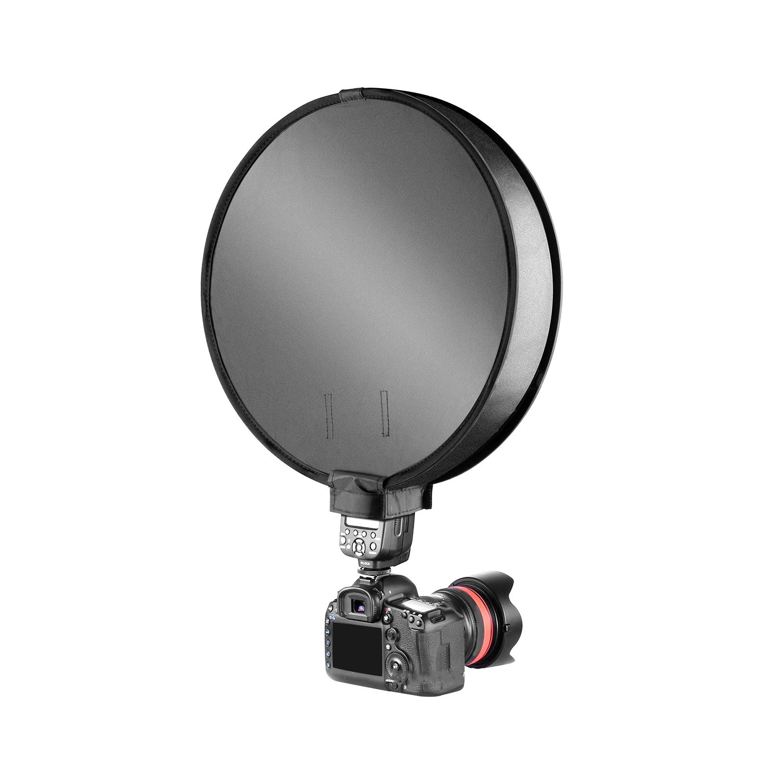 Bnaudio xách tay Tản sáng Flash Vòng Softbox có thể gập lại đĩa 30cm