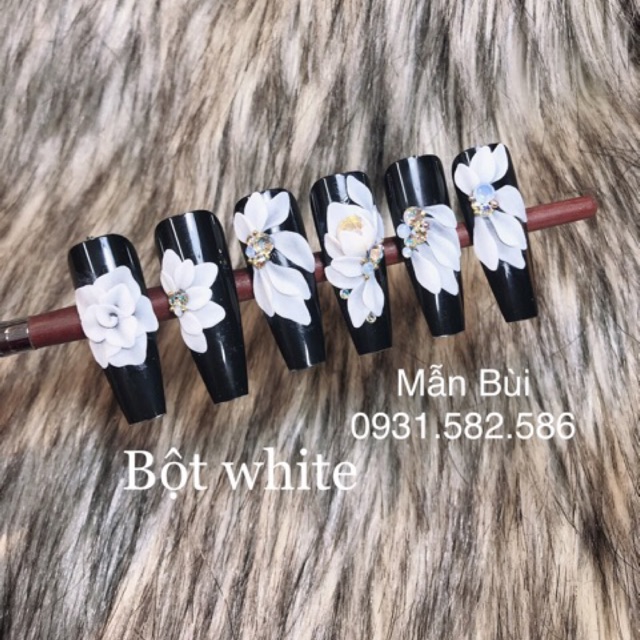 Bột đắp móng white siêu dẻo hũ 30g.100g, bột trắng làm hoa