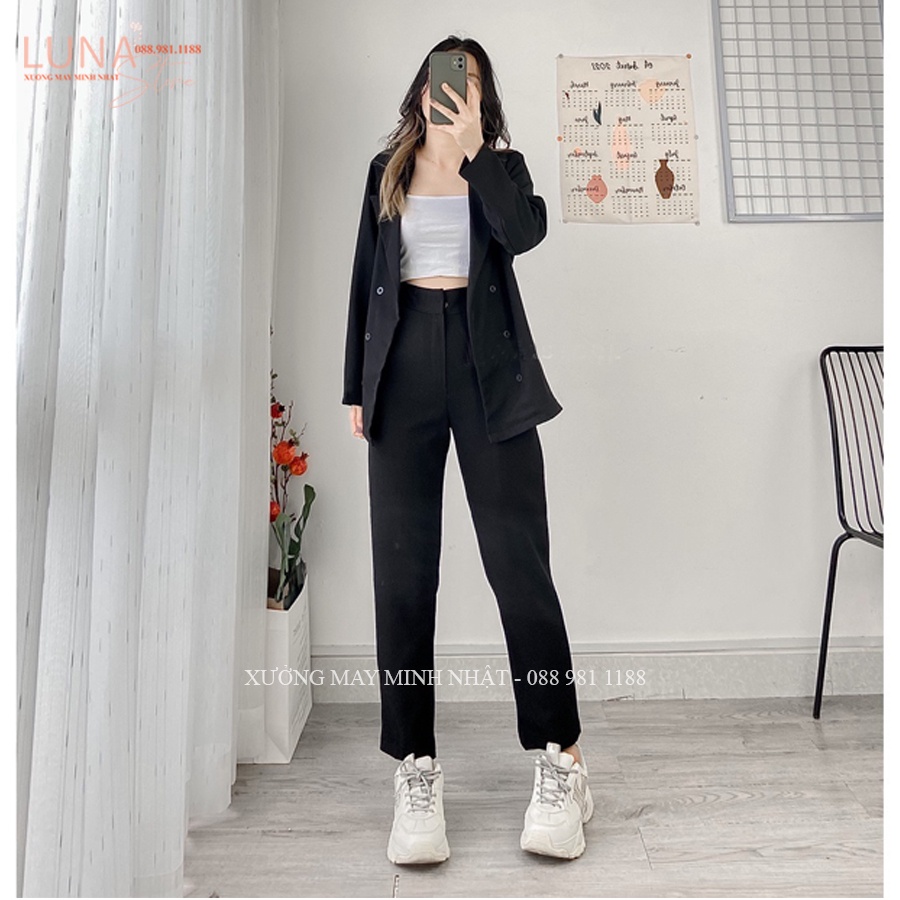 Quần baggy công sở nữ, quần baggy học sinh, sinh viên vải vitex dày dặn mềm đẹp co giãn đứng dáng.