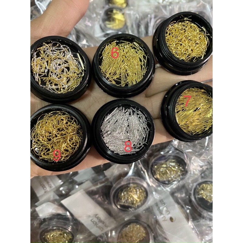 Phụ kiện que đính móng nail hình cong, thẳng, phụ kiện trang trí móng