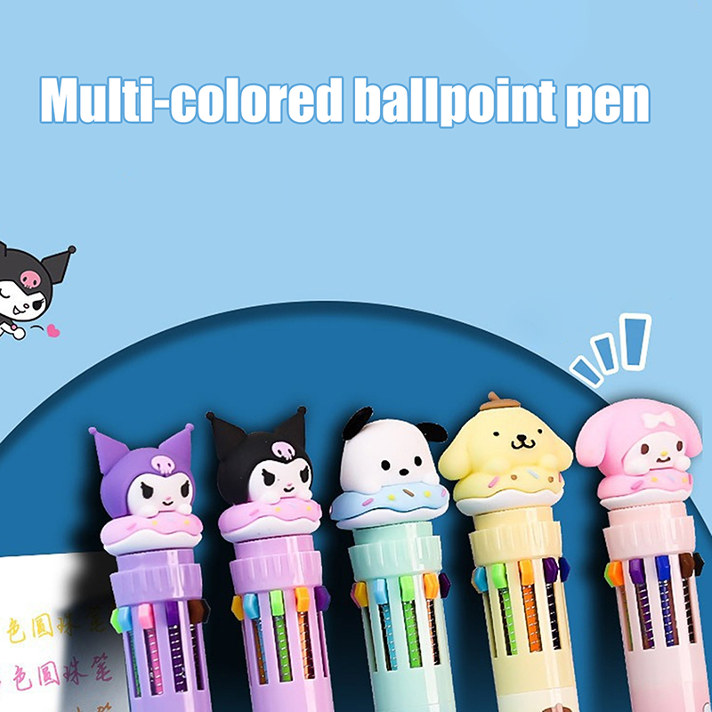 Sanrio%20Press%20Ten%20Color%20Ballpoint%20Pen%20Cartoon%20Kawaii%20Kuromi%20Multi-color%20Students%20Gel%20Pen%20Melody%20Sanrio%20Stationery%20Write%20Cute%20Pens%20-%20Image%202