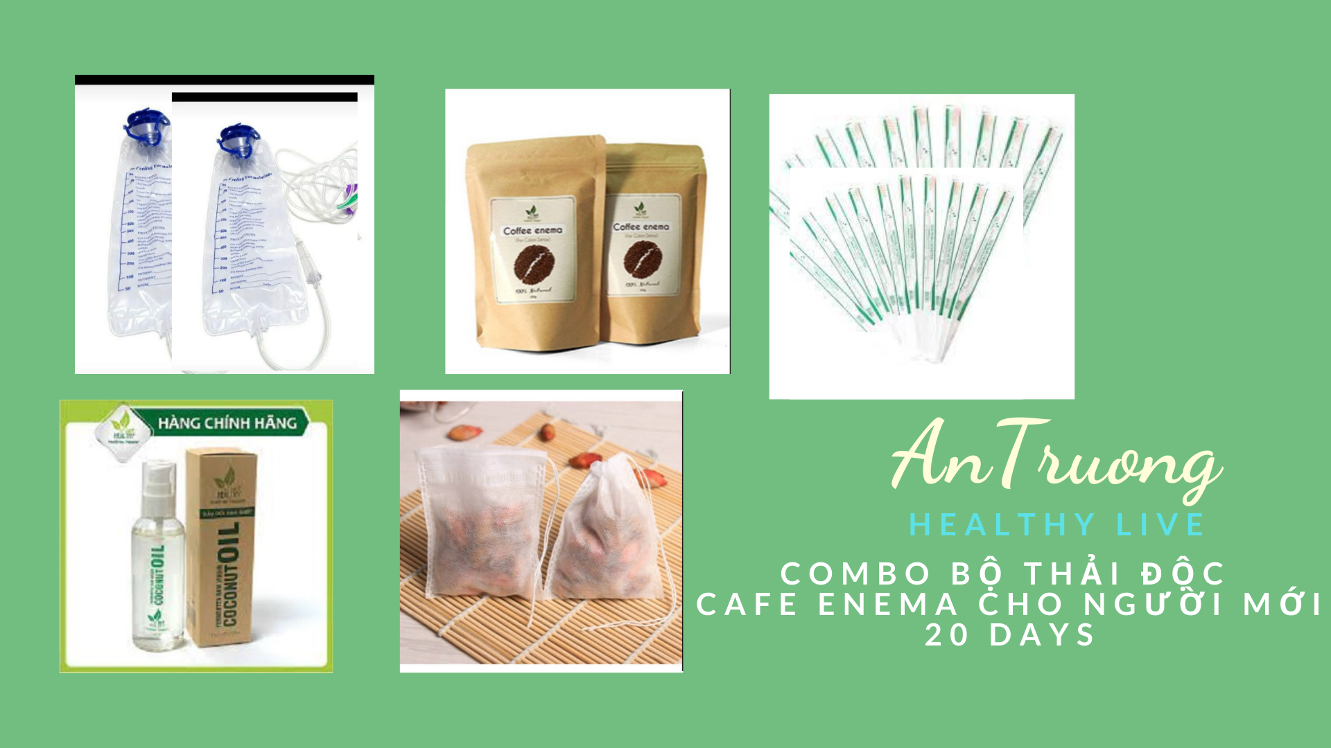 [Cho người mới] Bộ thải độc đại tràng cafe enema, thụt tháo 10 ngày (Viethealthy)