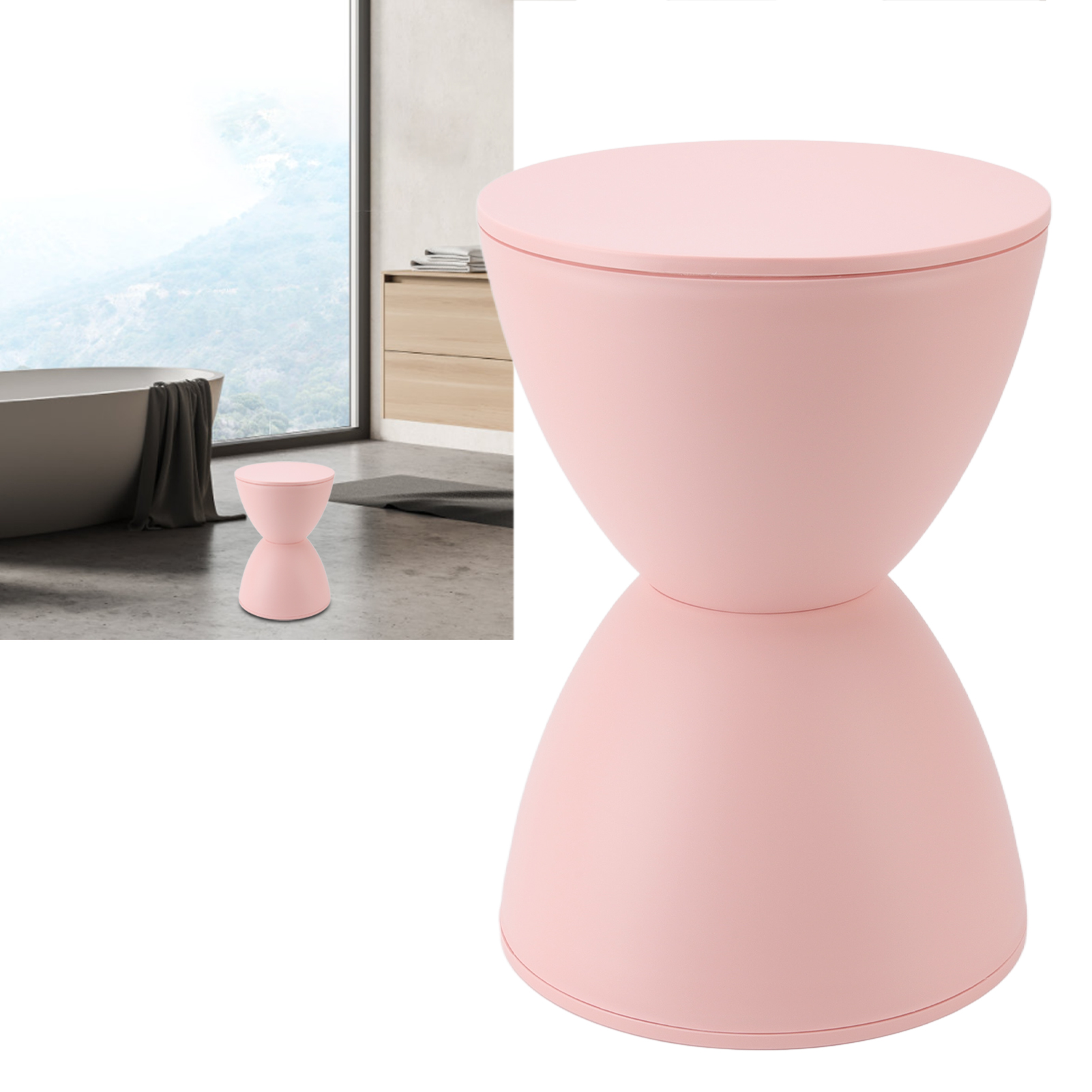 Hourglass Stool Fashionable Hourglass Shaped Stool for Bathroom