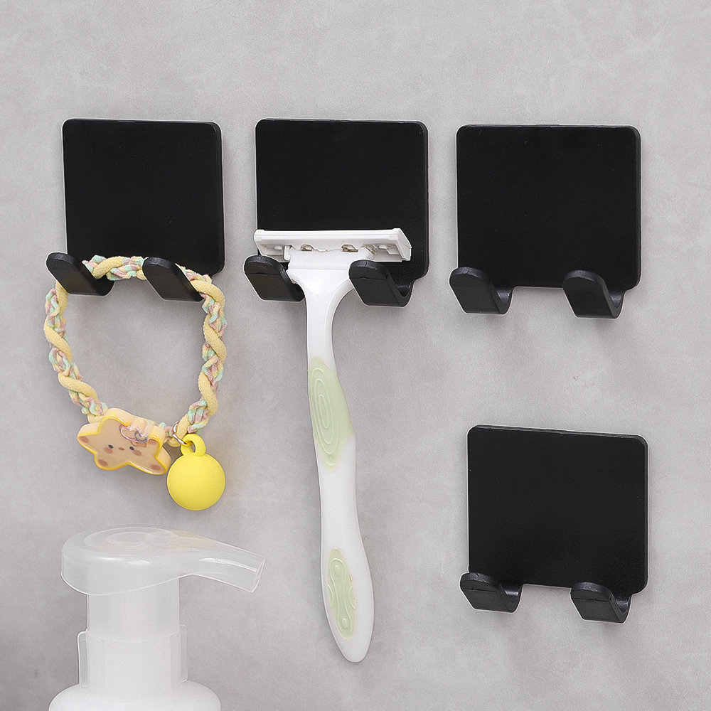 Shaver Hook Black ABS Plastic Wall Hanging with No Punching Strong Load-bearing