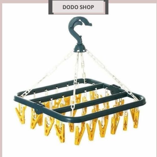 Móc phơi quần áo, tất 32 kẹp gấp gọn