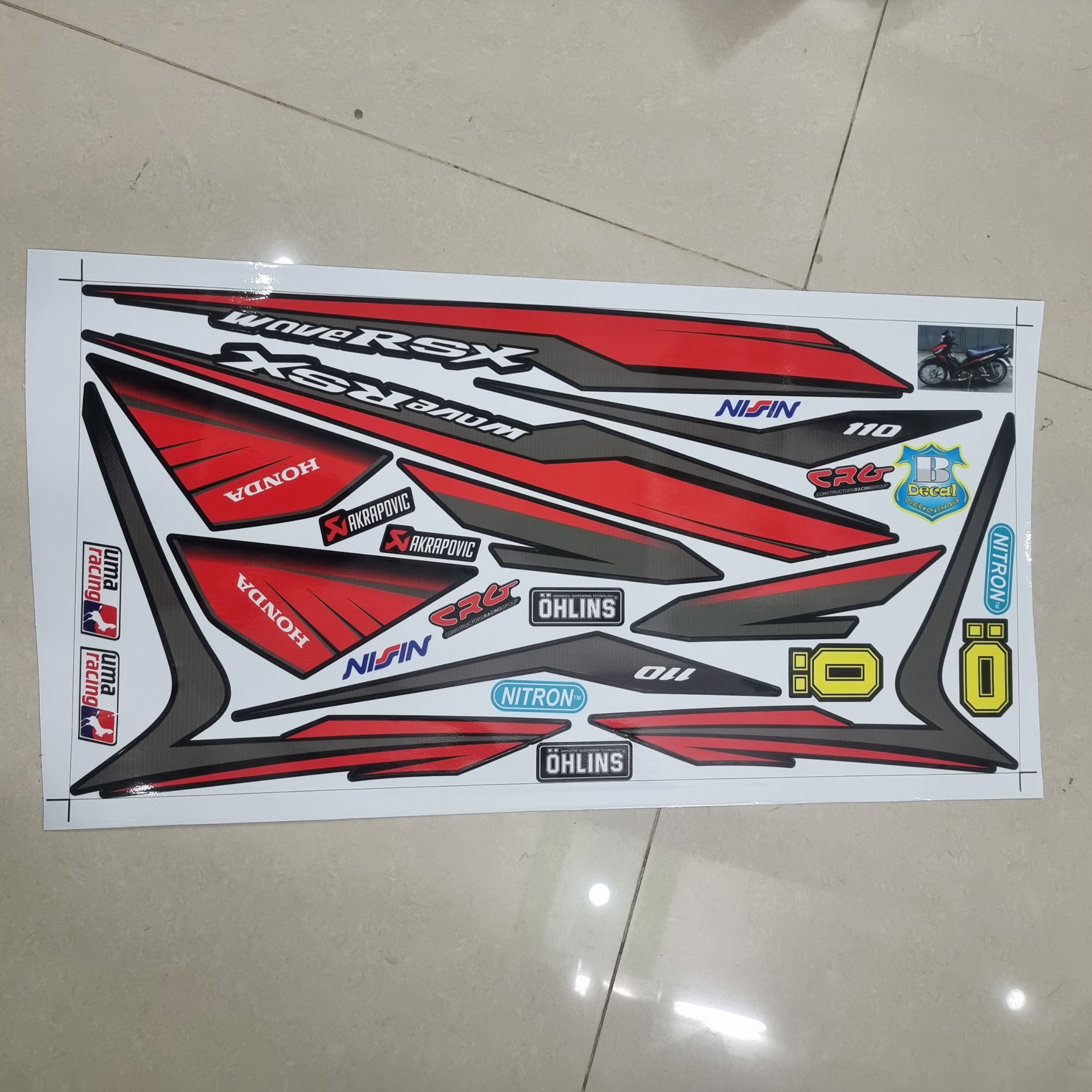 [HCM]Tem xe wave rsx 110 2014 đỏ đen