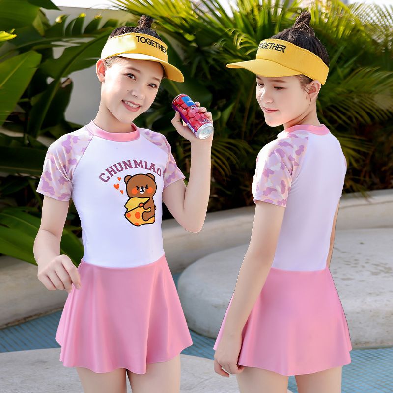 Children s Sunscreen Swimsuit Soft Breathable Baby Girl Girls Winter