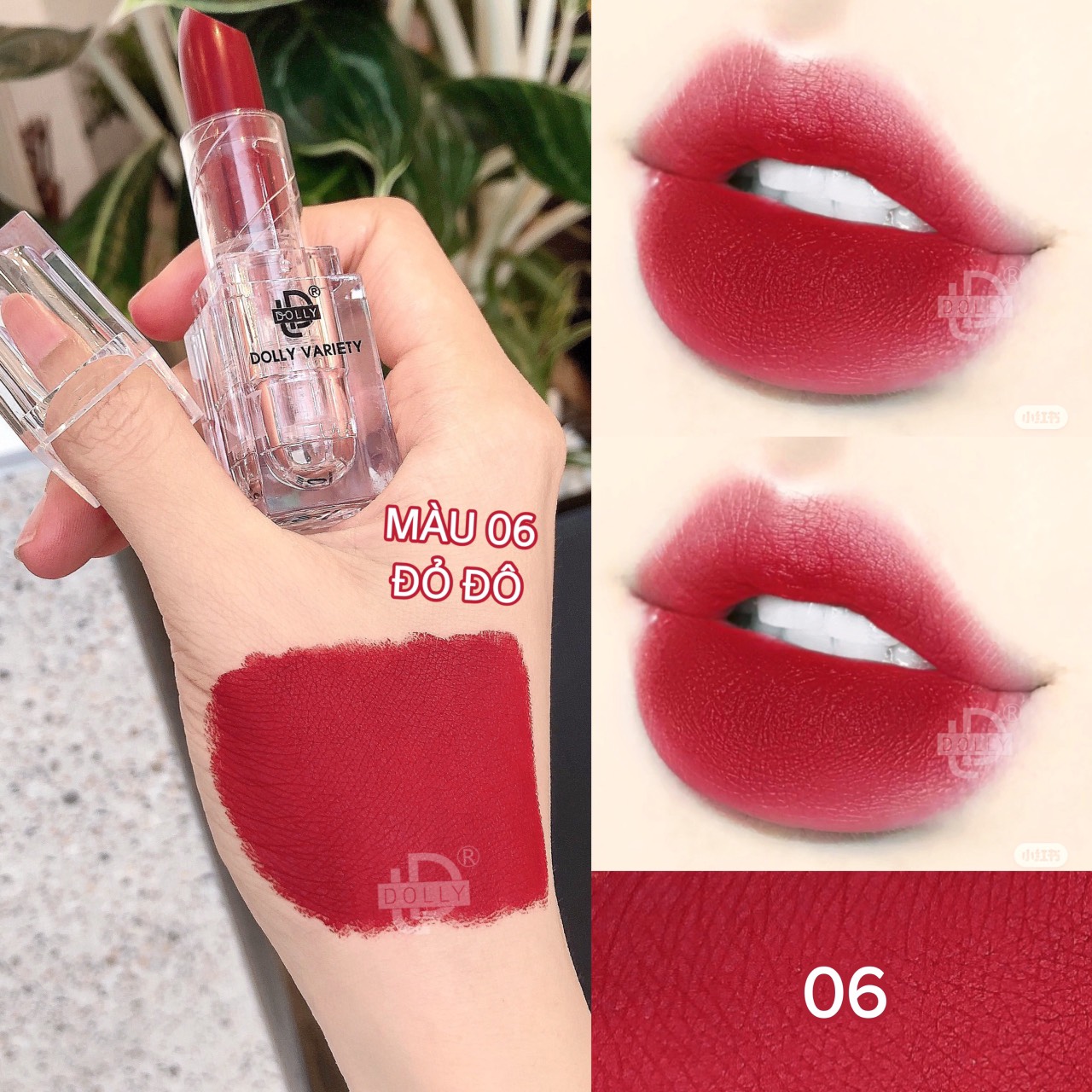 Son thỏi lì siêu mịn môi DOLLY VARIETY [Màu Đỏ đô]
