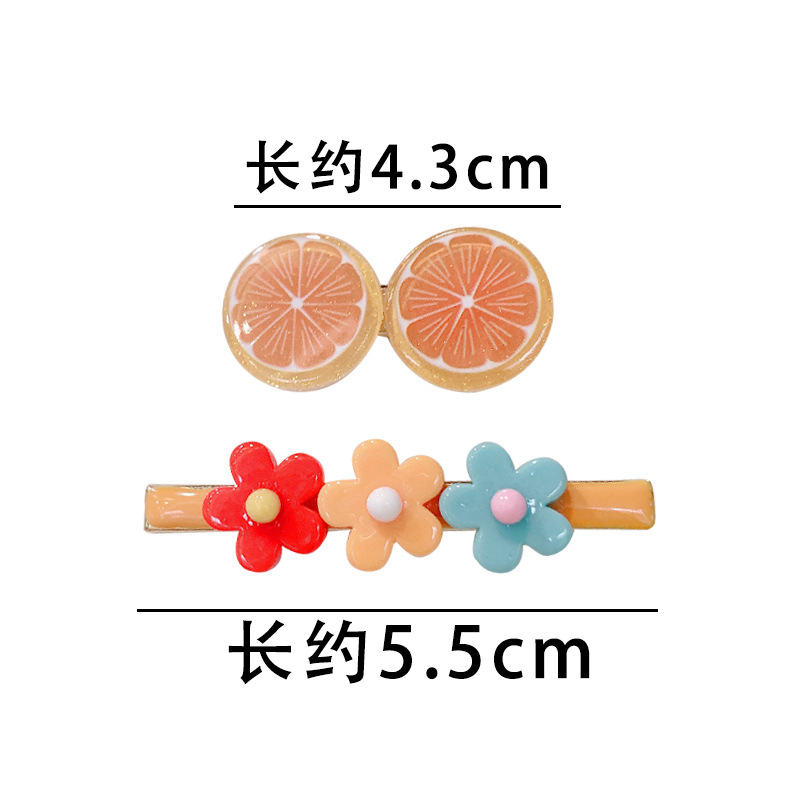Set 2 kẹp mái hoa mai phối trái cây hè