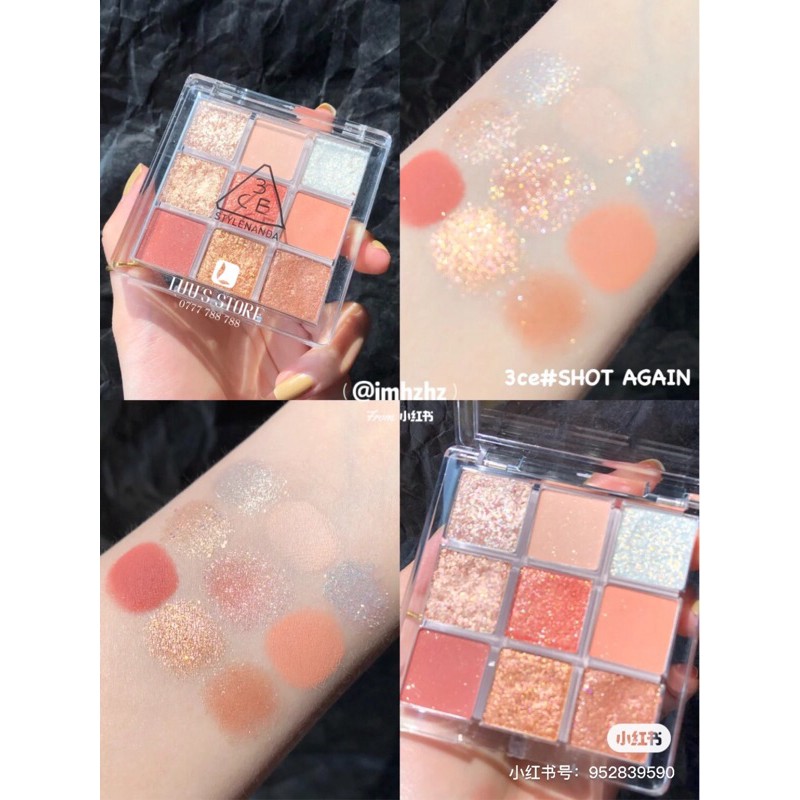 Bảng Phấn Mắt 9 Ô 3CE Multi Eye Color Palette Clear Layer #DELIGHTFUL #SHOT AGAIN [ Vỏ Trắng ]