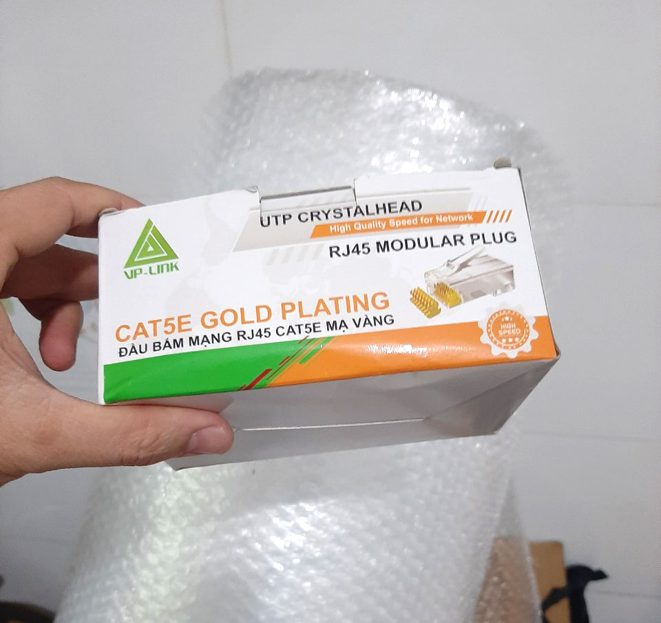 Đầu Mạng RJ45 VP-Link CAT5E Mạ vàng (100C)