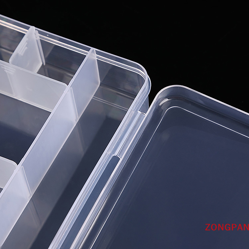 Zongpan nhựa trong suốt lưu trữ hộp đồ trang sức ngăn có thể điều chỉnh container cho hạt bông tai vòng cổ hộp cho hộp đồ trang sức