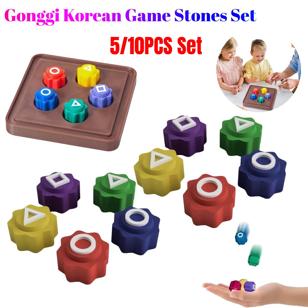 Jeu De Gonggi Coréen – 5 Pierres Colorées + Coffret Poudre – Jouet éducatif Et Familial – Parfait Pour Voyager Et S'amuser Entre Amis