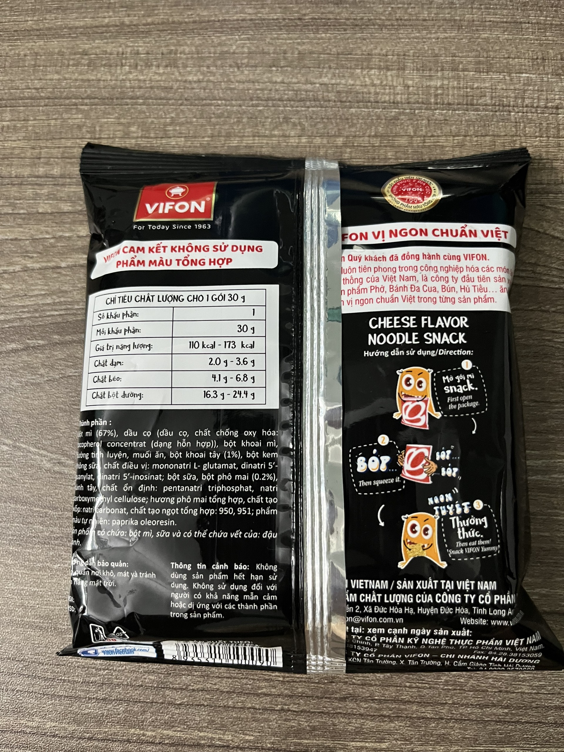 Snack mì vị phô mai Vifon 30g