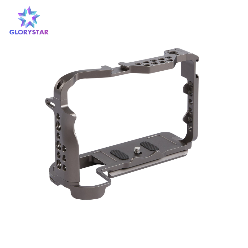 Camera cage replacement for canon eos r5 r6 dslr camera dual cold shoe mounts camera video rig