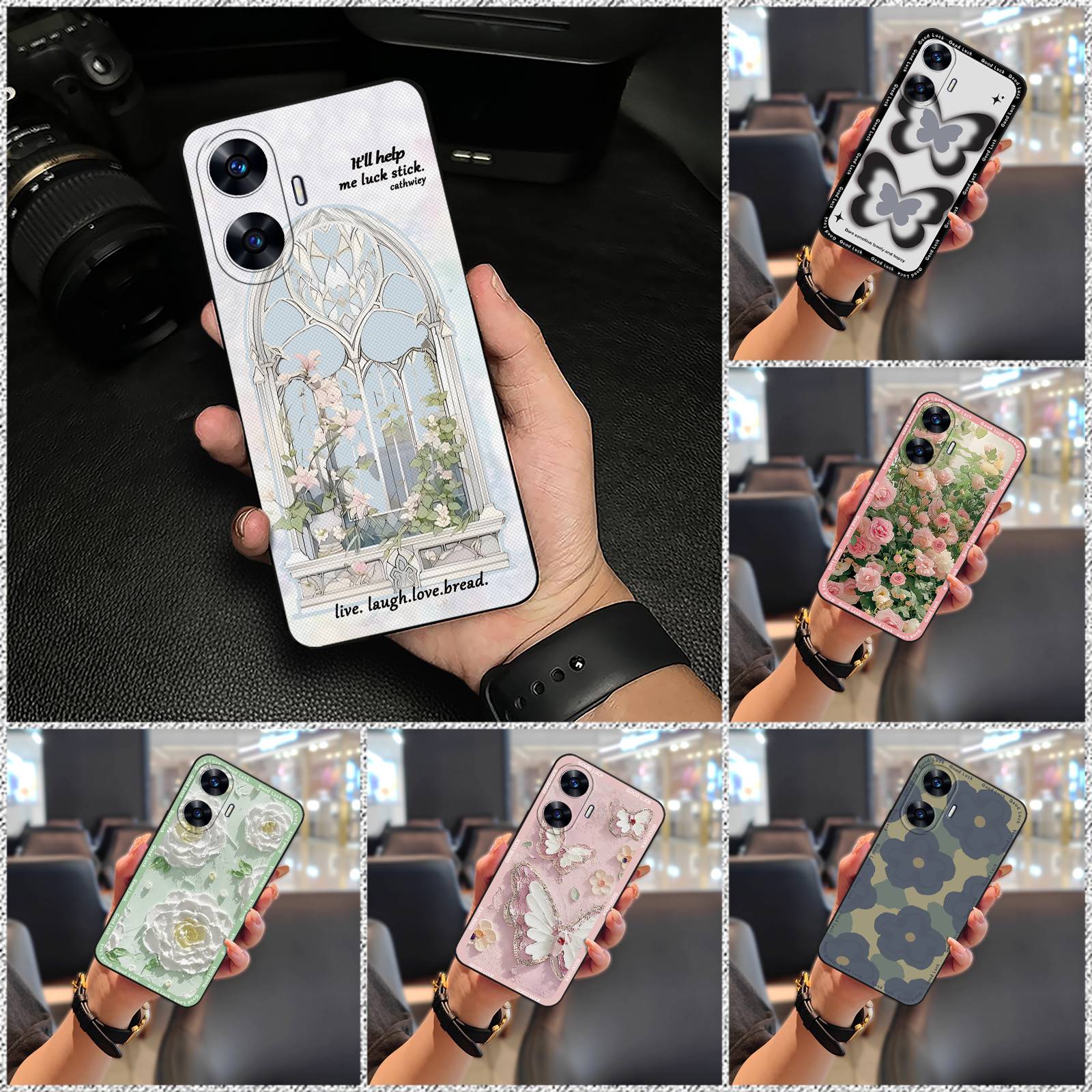 Anti-dust%20Soft%20case%20Phone%20Case%20For%20OPPO%20Realme%20C55/Narzo%20N55%20TPU%20flower%20Oil%20Painting%20Waterproof%20Cute%20Dirt-resistant%20-%20Image%203