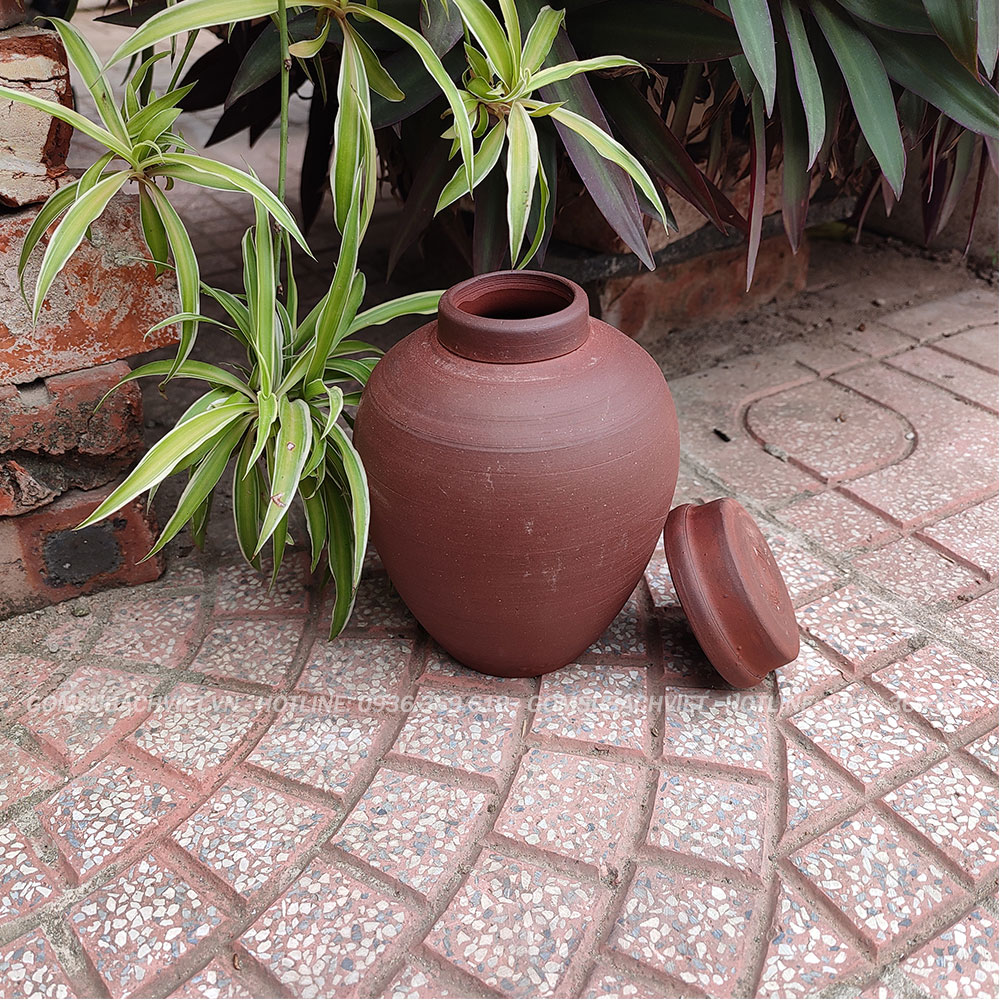 Bình gốm đựng rượu Bát Tràng 1 lít
