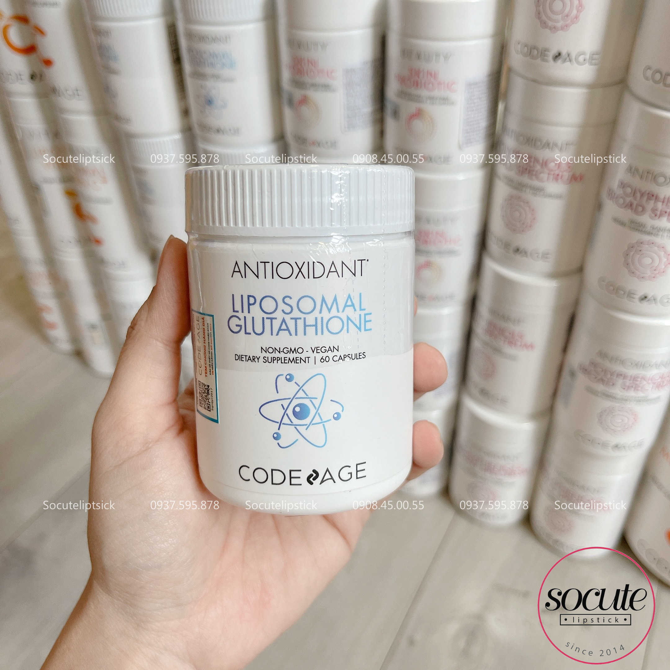 [Tem Chính Hãng] Viên Uống Trắng Và Sáng Da Codeage Liposomal Glutathione 60 Viên