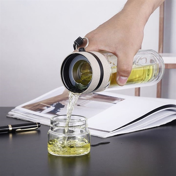 Bình thủy tinh 2 lớp có lọc trà 500ml
