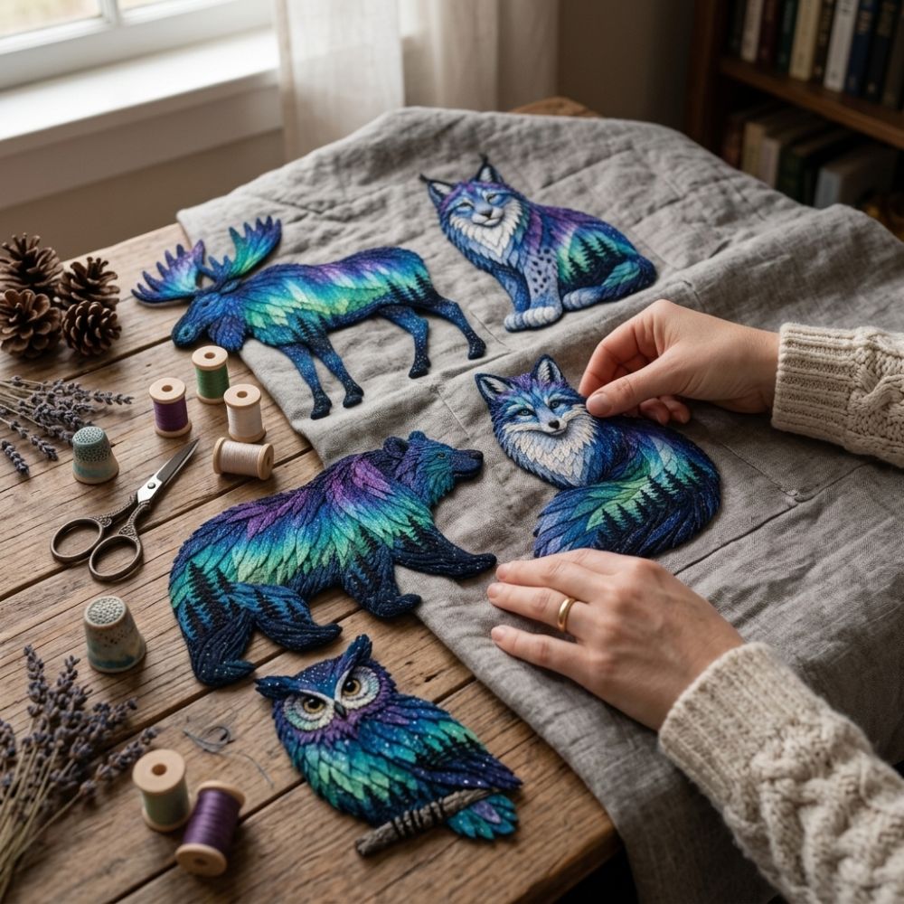 Party%20Decor%20Northern%20Lights%20Aurora%20Animal%20Quilt%20Kit%20Handmade%20Nature%20Themed%20Patchwork%20Sewing%20Kit%20Embroidery%20Starry%20Forest%20Animal%20Applique%20Kit%20Home%20Decor%20-%20Image%202