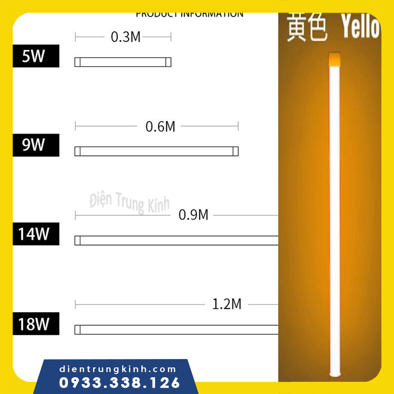 Đèn Led Tuýp màu T8 1m2 0m6 dùng cho trang trí