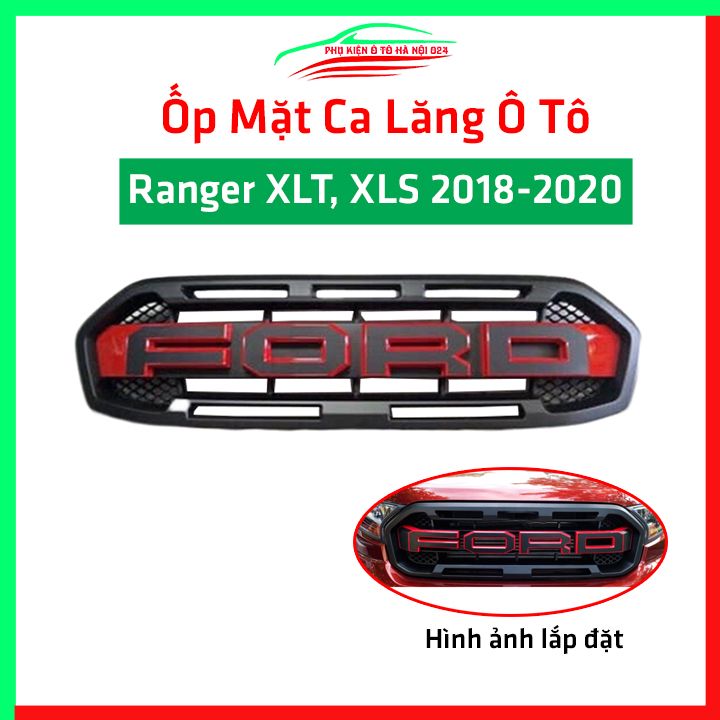 Mặt ca lăng, galang ô tô Ranger 2018-2020 Chữ Đỏ 3D chuẩn form, lưới tản nhiệt bảo vệ động cơ, trang trí xe hơi cực đẹp