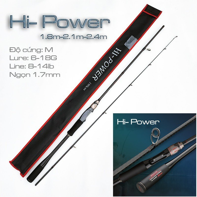 Ần câu lure máy ngang và máy đứng carbon Hi Power
